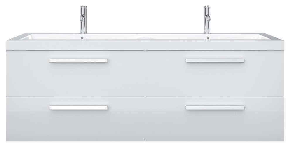 Largo Bathroom Vanity With Integrated Acrylic Double Sinks Modern