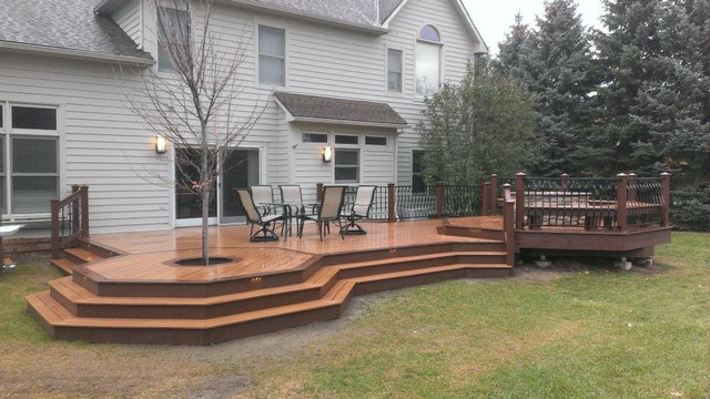 Trex Deck With Fire Pit Transitional Detroit By Ann Arbor