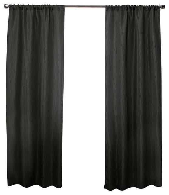 Zamora Textured Curtain Panels Black Pearl Set Of 2 38 X 84