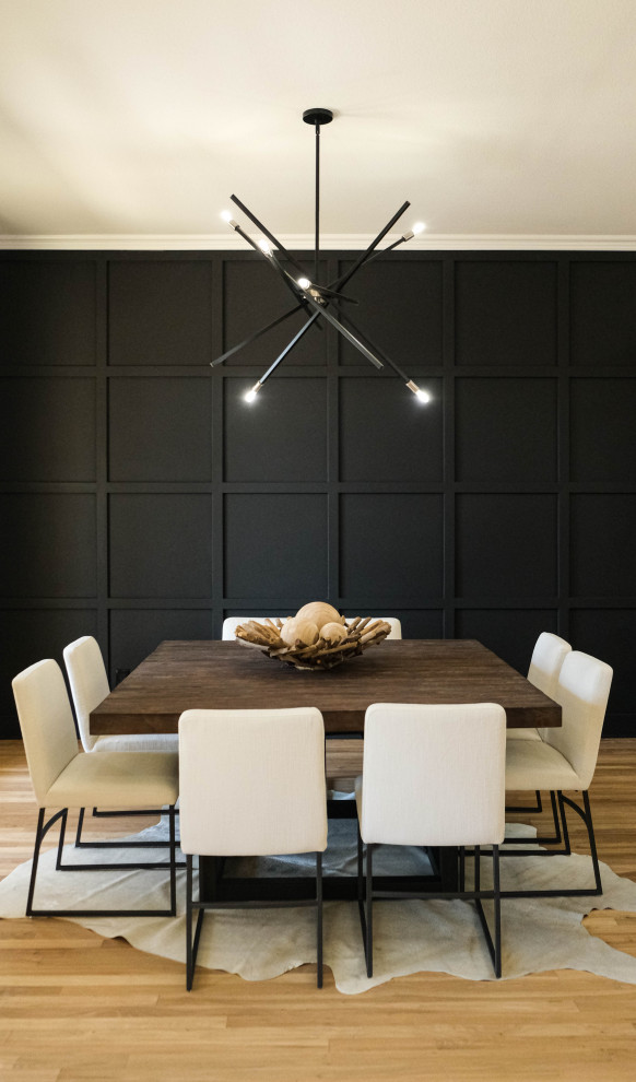 Inspiration for a modern dining room in Dallas.