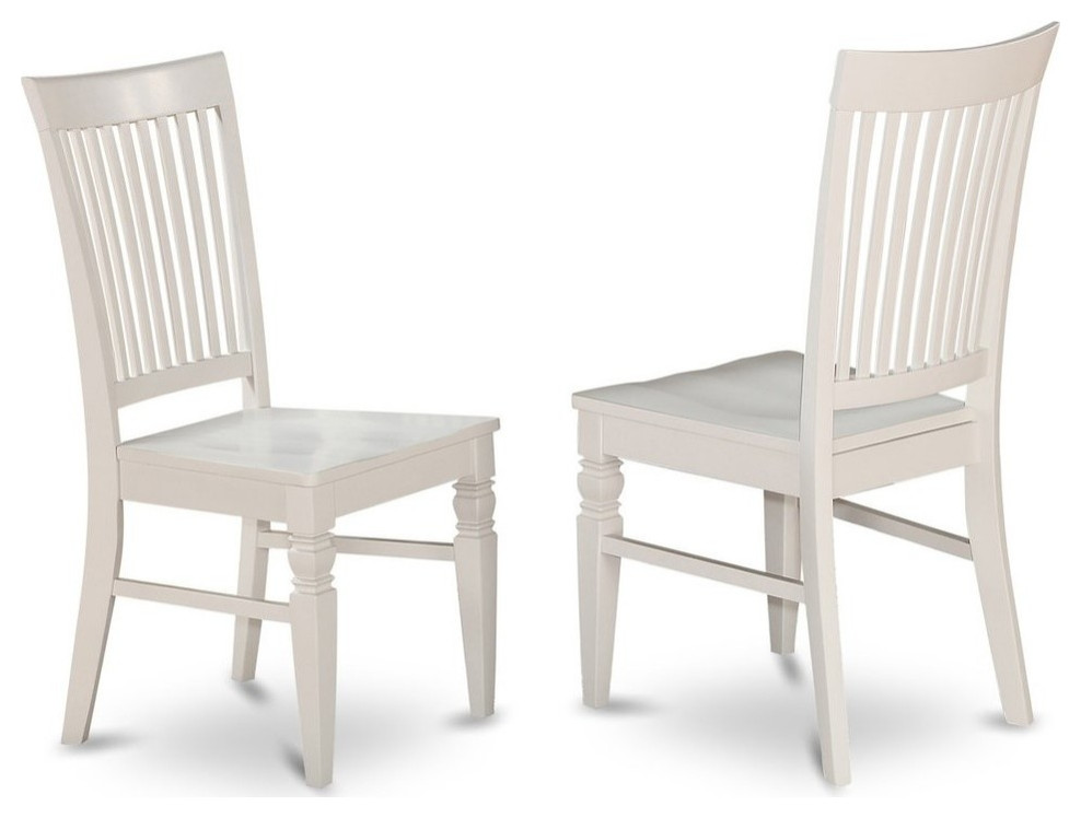 Weston Dining Wood Seat Dining Chair With Slatted Back, Set of 2