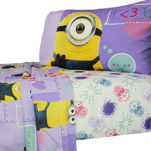 Despicable Me Minions Bed Sheet Set Pink Way 2 Cute Bedding Contemporary Kids Bedding Sets