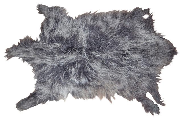 Genuine Tibetan Mongolian Lamb Fur Pelt Frosted Grey Genuine Tibetan Mongolian Lamb Fur Pelt Frosted Grey