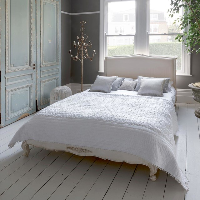 Floretta Sleigh French Bed Shabby Chic Style Bedroom