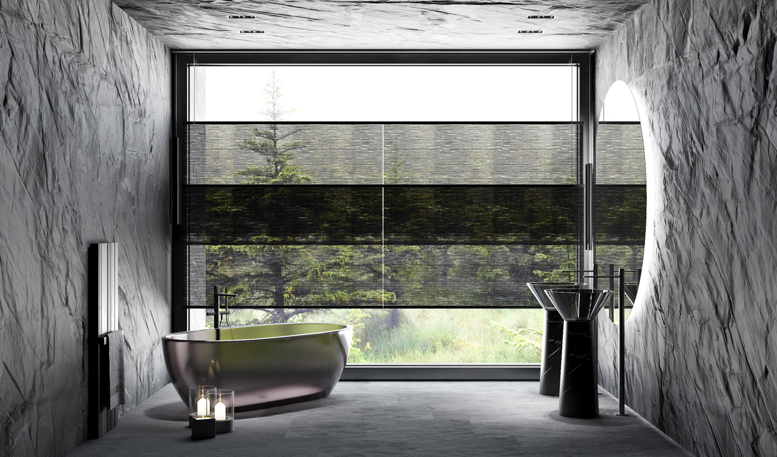 Ванная в черном цвете