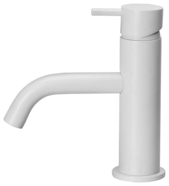 Flow Modern Deck-Mounted Bathroom Faucet in White