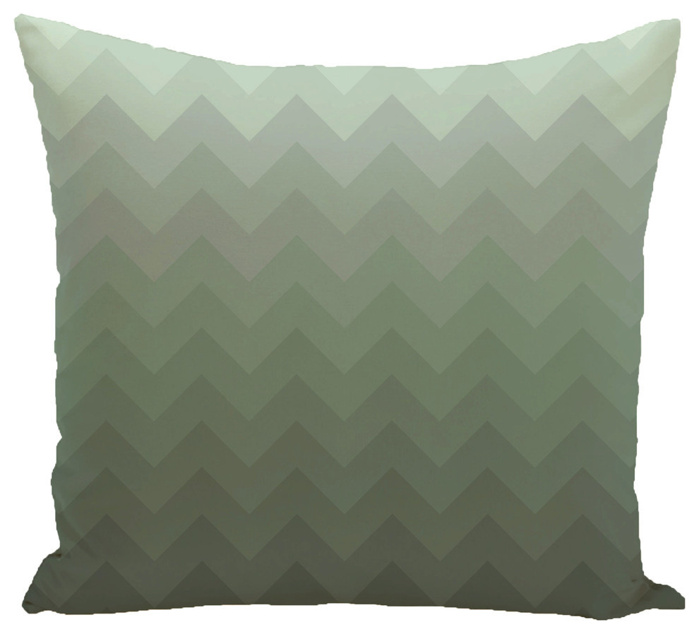 Depth Perception Stripes Print Pillow, Herb Green, 20"x20"