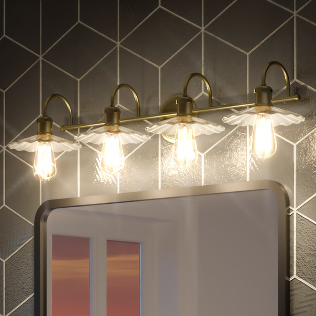Luxury Vintage Bath Vanity Light, Olde Brass, UHP3691 - Industrial ...