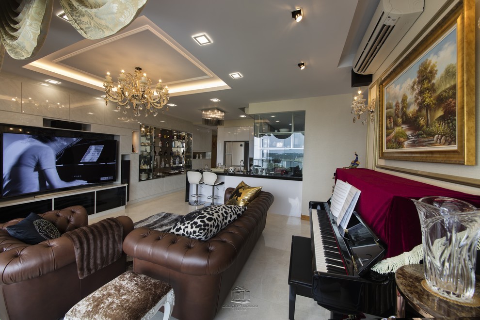 Design ideas for an Asian living room in Singapore.