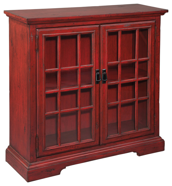 Hekman 27776 36 Inch Wide Wood Hall Chest With Glass Doors With