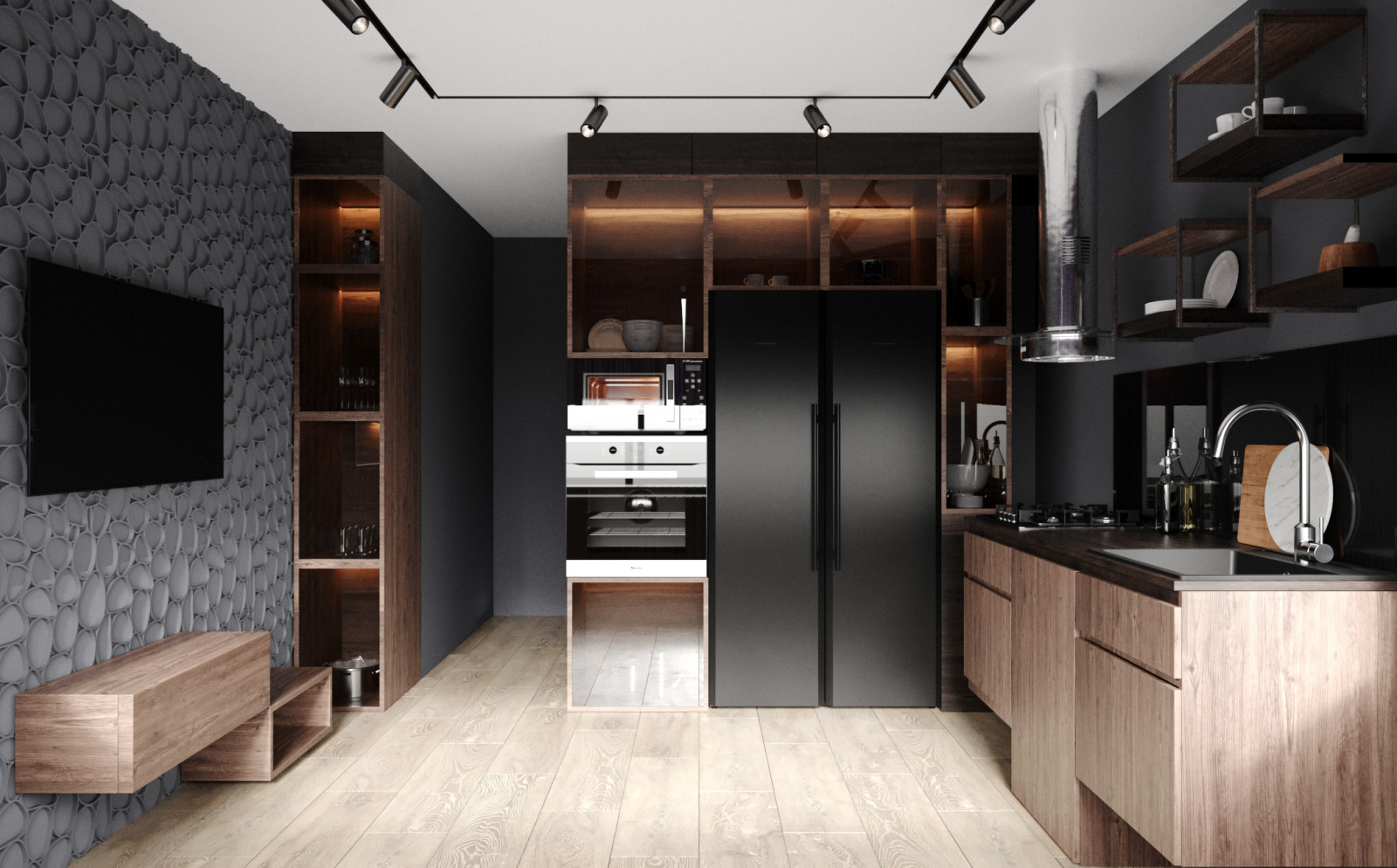 Визуализация кухни в стиле Loft 12 кв.м.