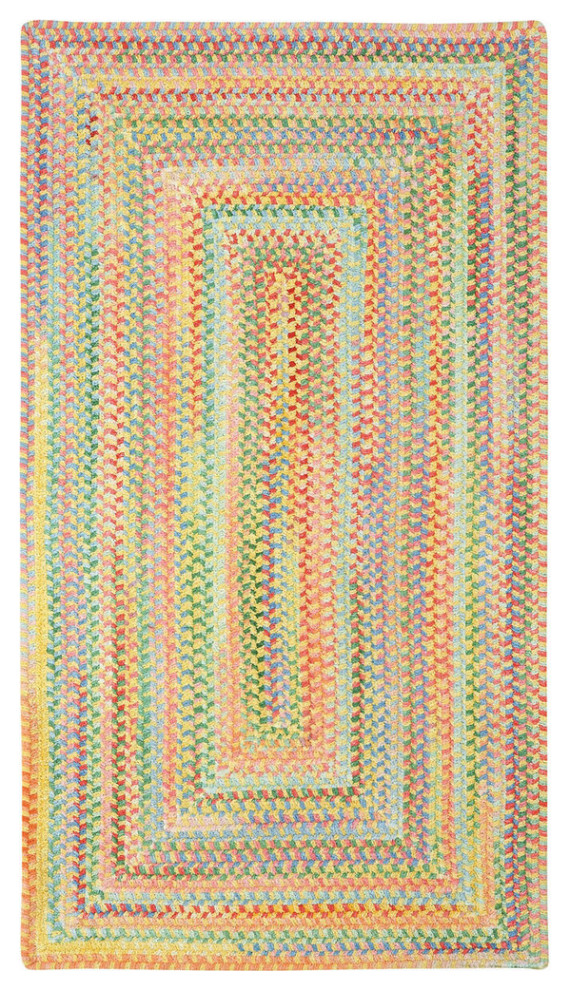 Capel Baby's Breath Light Yellow 0450_150 Braided Rugs - 7' X 9' Concentric Rect