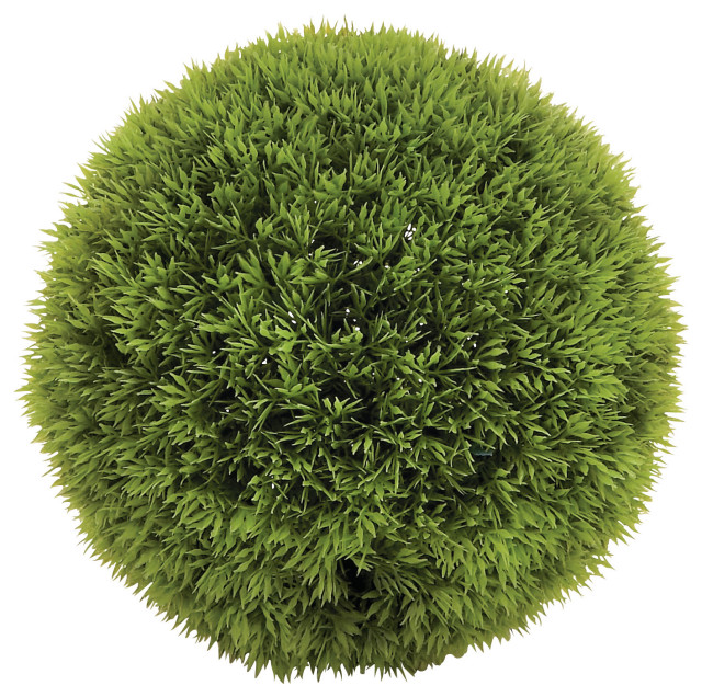 Contemporary Green Faux Foliage Artificial Foliage Ball 50850, 9" x 9
