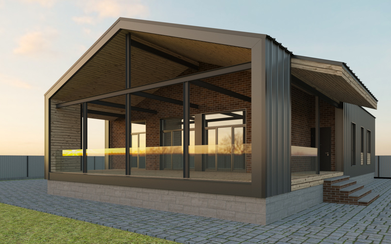 Эскизный проект одноэтажного коттеджа