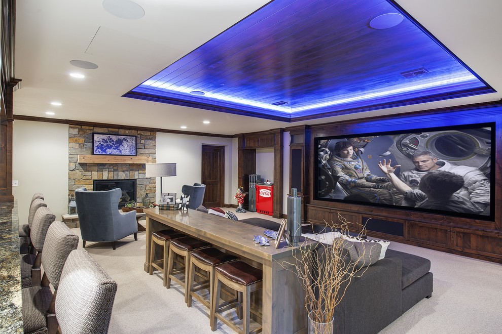 Orono Lake Cottage - Beach Style - Home Theater - Minneapolis - by ...