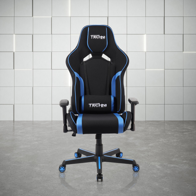 Techni Sport TSF71 Fabric OfficePC Gaming Chair, Blue Modern