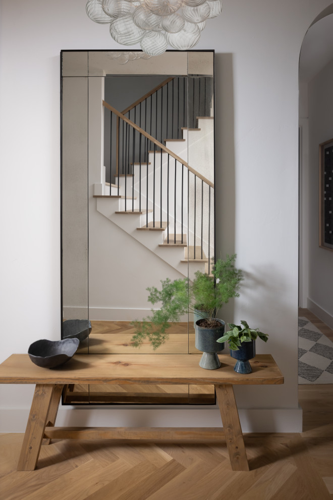 Transitional entryway photo in Dallas