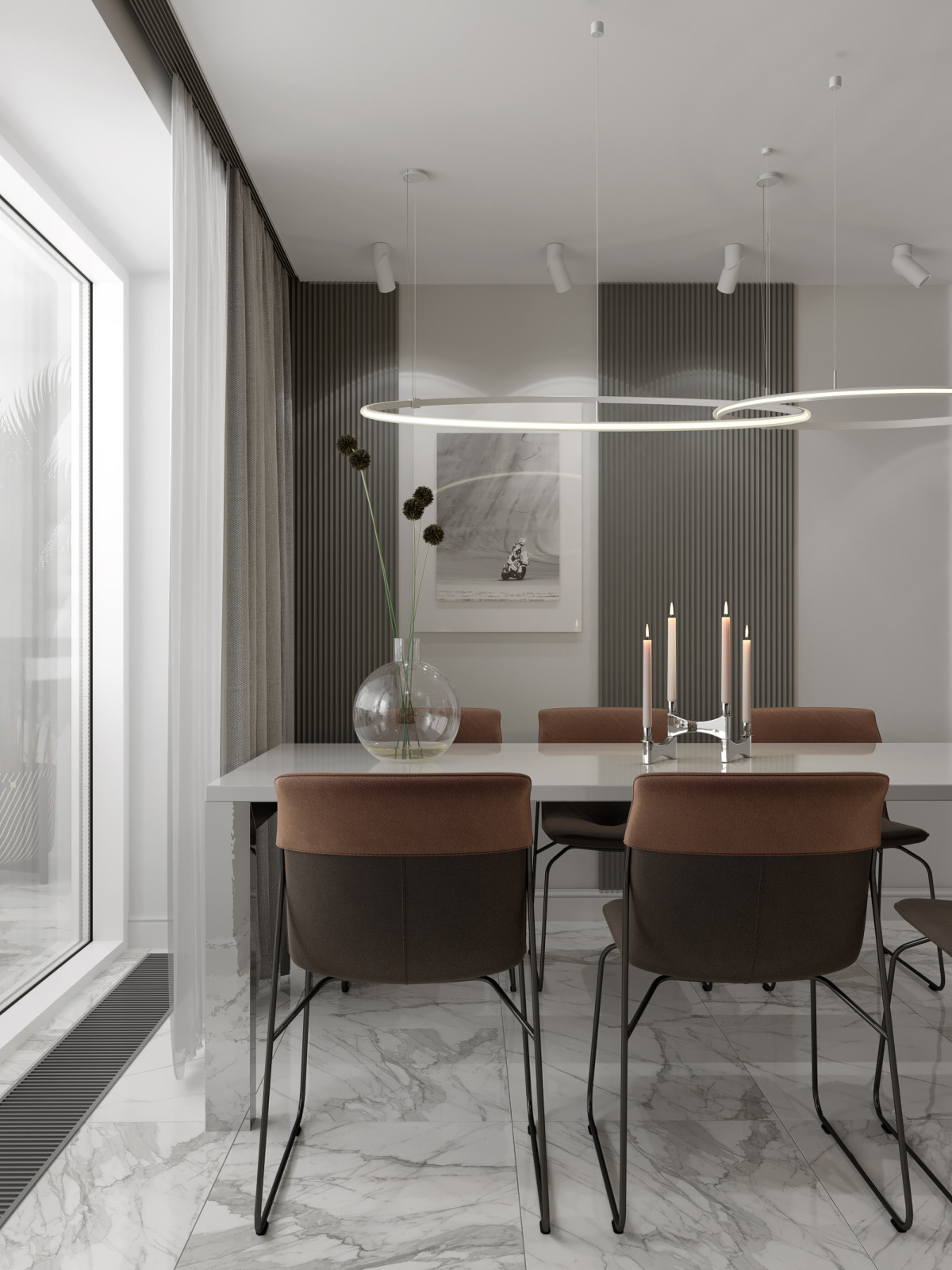 Проект квартиры 180 кв м «Монохром»