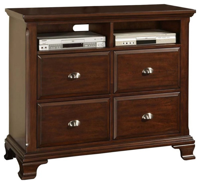 Picket House Furnishings Brinley 4 Drawer Media Chest in Cherry