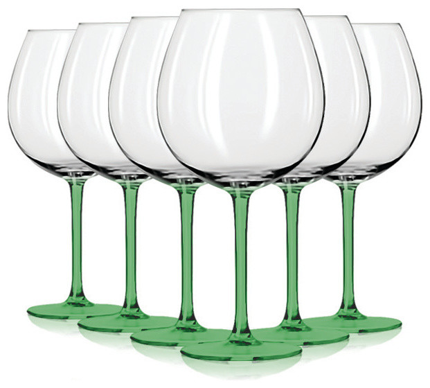 Libbey Jumbo Wine Glasses With Colored Accent 24 Oz Set Of 6 Libbey Light Green Jumbo Wine Glasses With Colored Accent 24 Oz Set Of 6