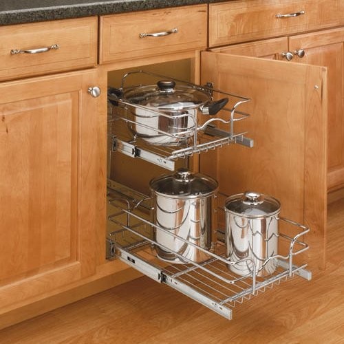 Rev-a-Shelf 5WB2-0918-CR 9 x 18 in. Double Pullout Wire Basket