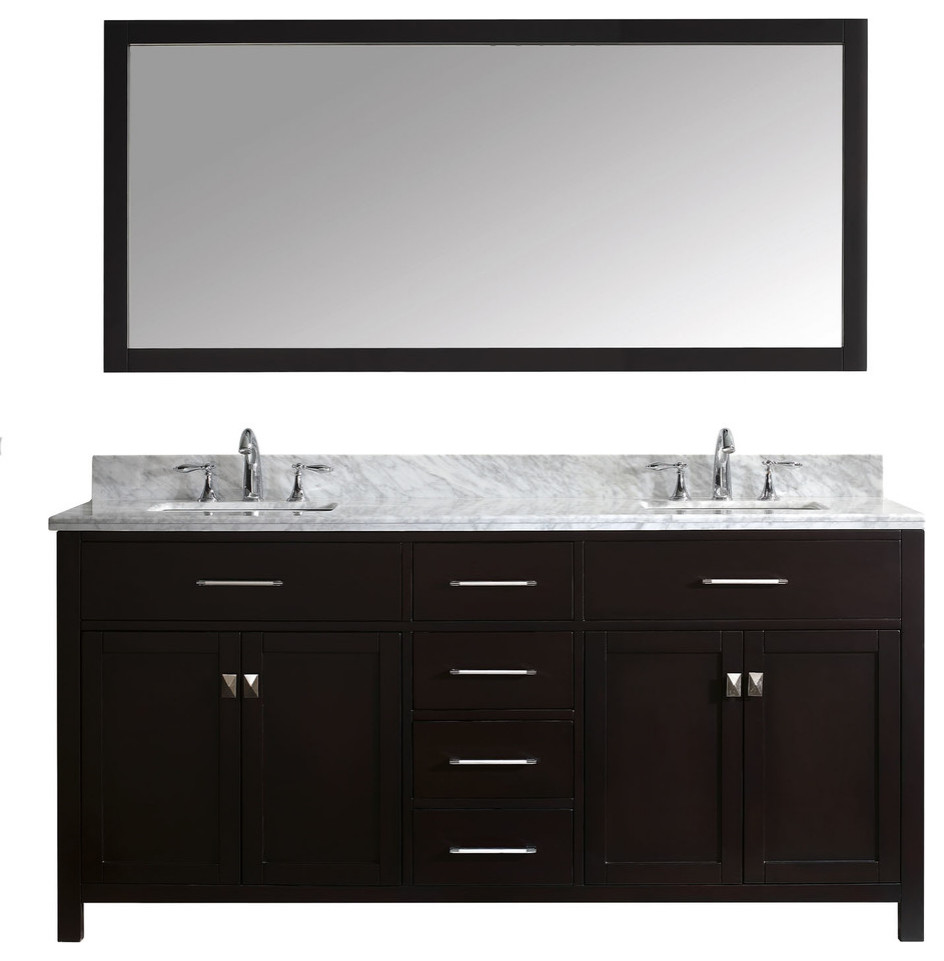 Caroline Parkway 72" Double Bathroom Vanity Set, Espresso