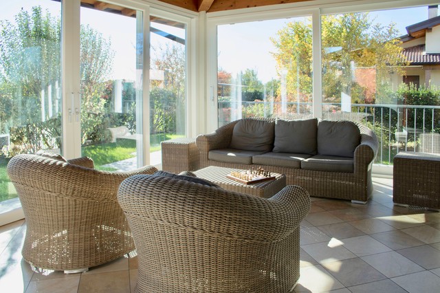 Ispirazione per una veranda design