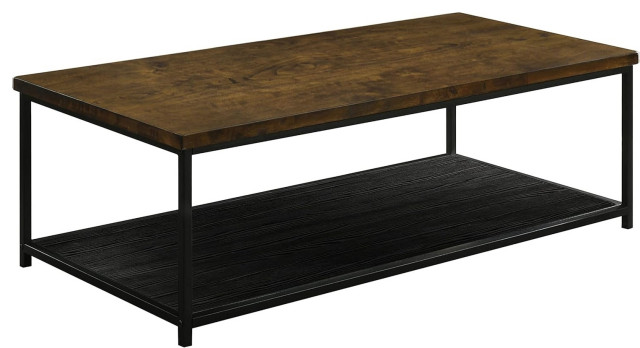 Chic Metal Storage Coffee Table, Modern Design, Black Finished Shelf ...