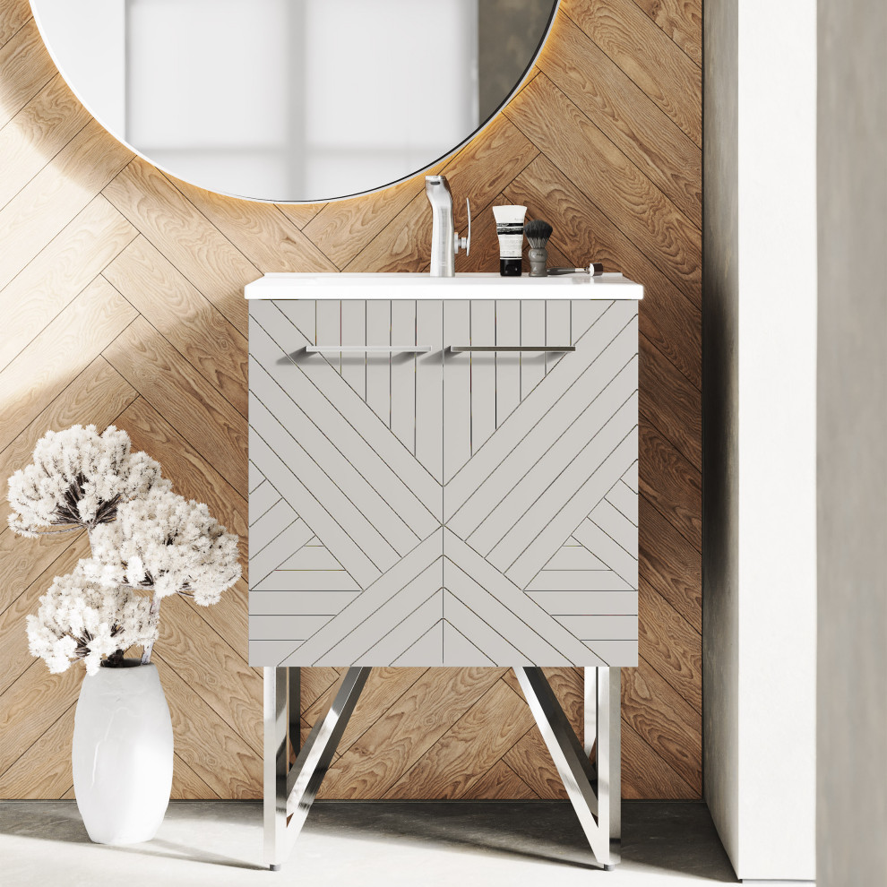 Annecy 24" Bathroom Vanity, Mayhem Greige Contemporary Bathroom