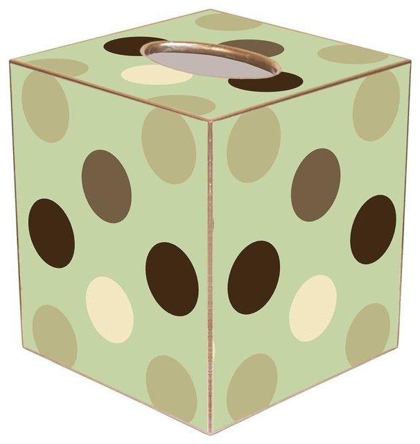 TB1237 - Giant Sage Dots Tissue Box Cover - Traditional - Tissue Box