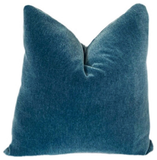 Pacific Blue Mohair Pillow Cover Contemporary Decorative Pillows By Swan Court