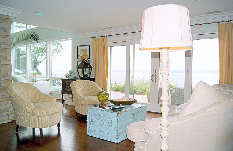 Photo of a beach style living room in Denver.