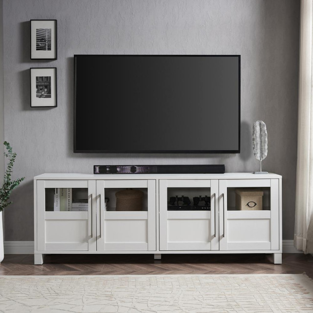 Holbrook Rectangular TV Stand for TV's up to 75 in White - Transitional ...