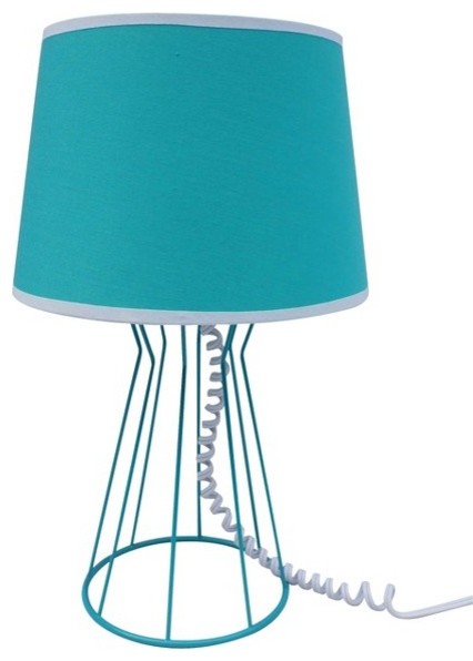 Room Essentials Wired Cage Accent Lamp, Teal