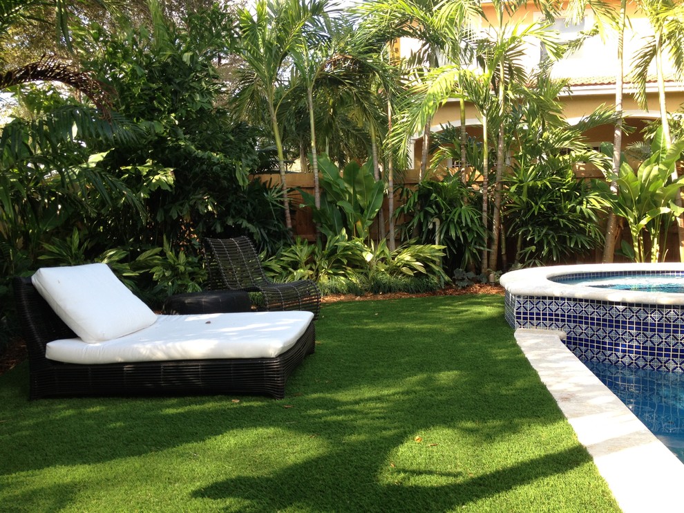 This is an example of a tropical garden in Miami.