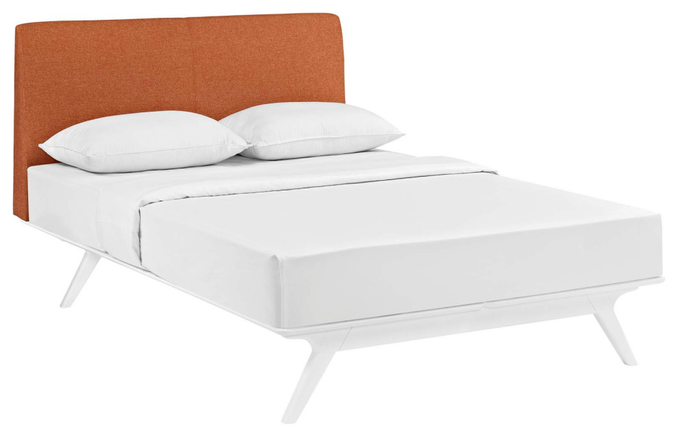 White Orange Tracy Queen Bed