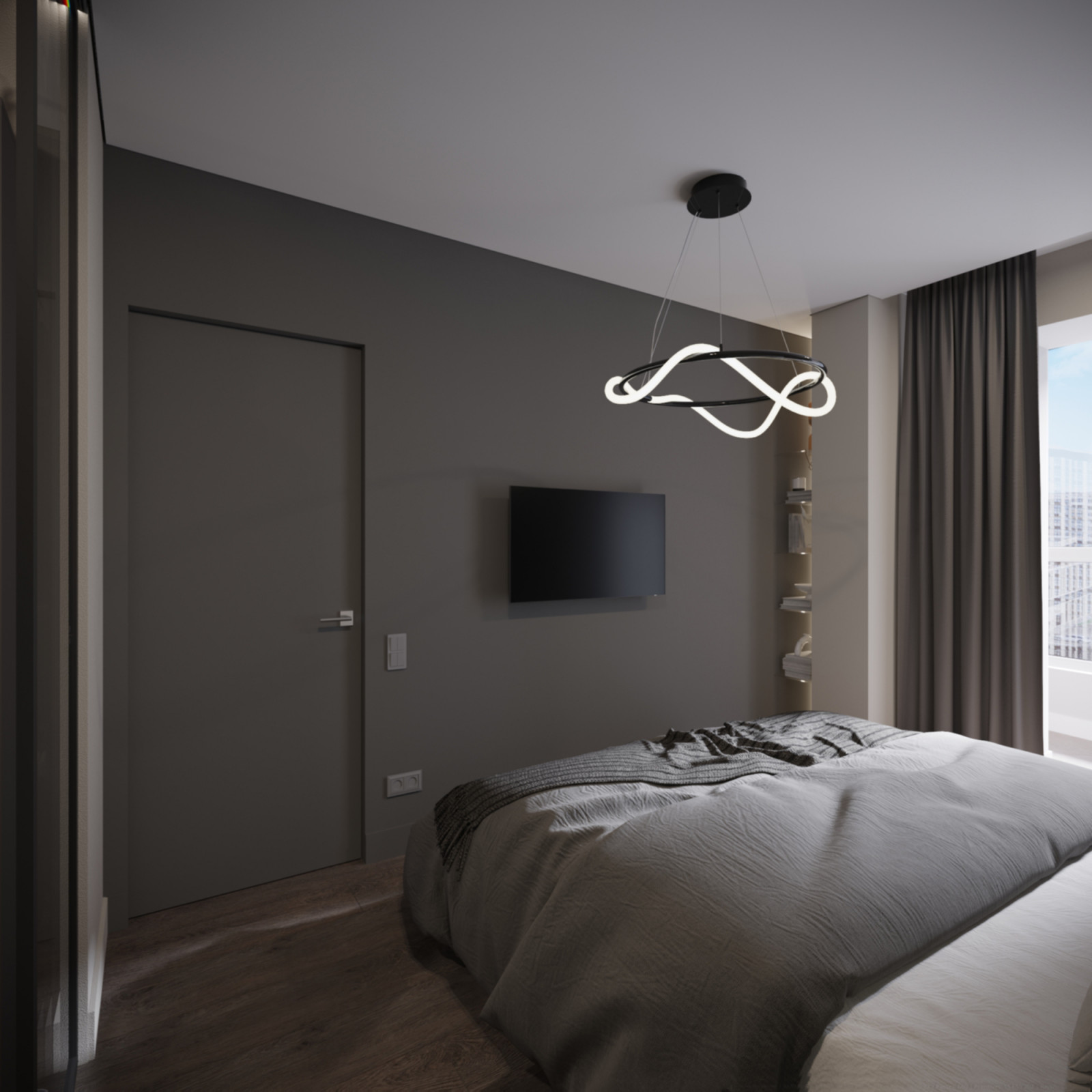 Дизайн проект квартиры в современном стиле, для девушки.