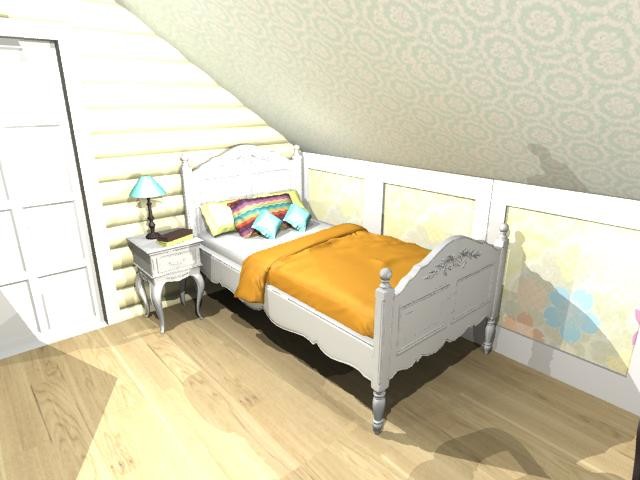 детская на мансардном этаже в доме из бруса