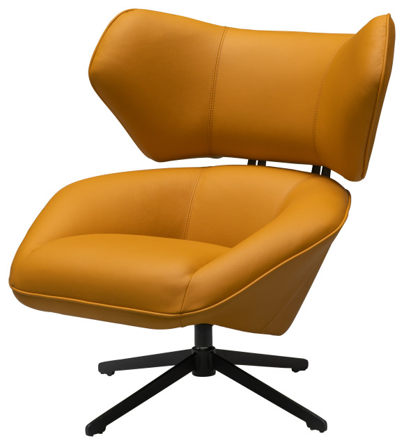 Kyle 100 Top Grain Leather Swivel Chair Contemporary Armchairs And