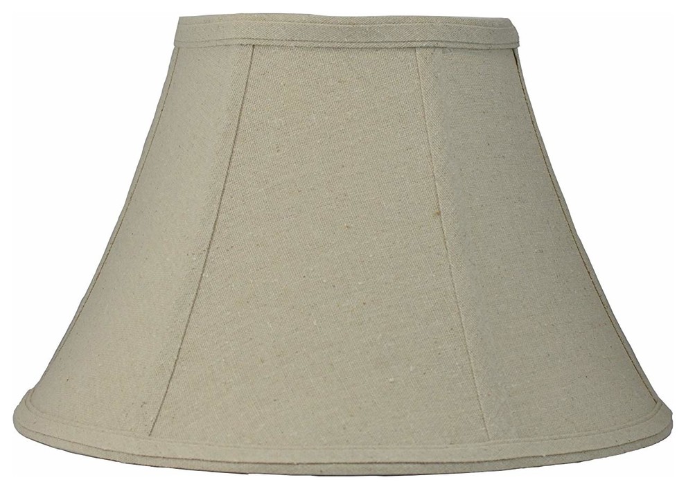 Bell Lamp Shade, Natural Linen, 12" Traditional Lamp Shades by