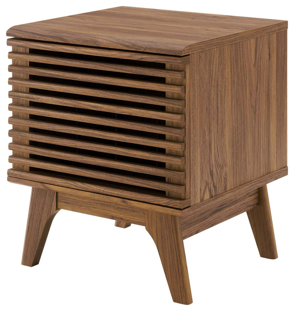 Sofa Side Table Display Stand, Wood, Brown Walnut, Modern, Lounge