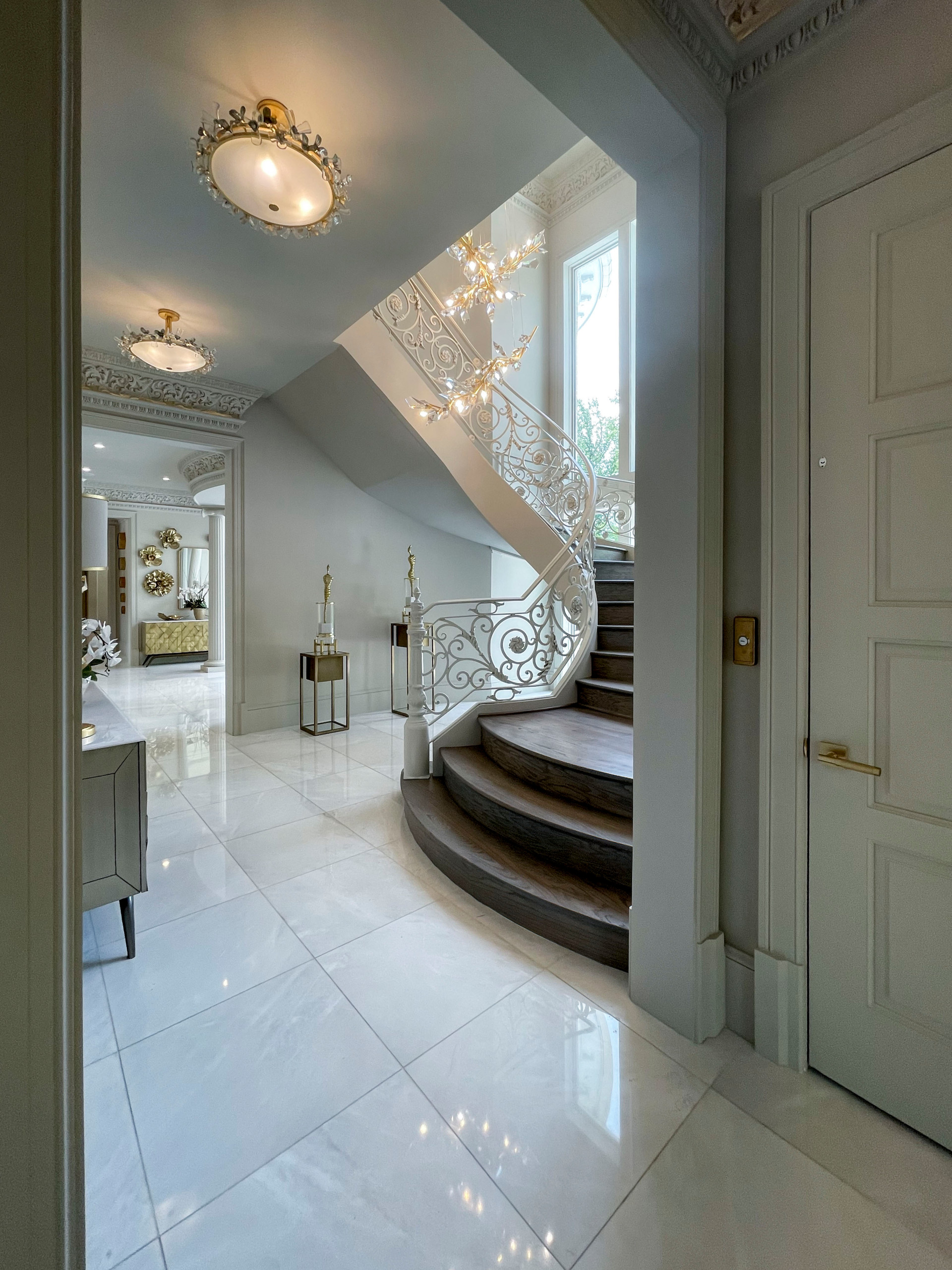 104_Curved Staircases in 18th Century French Inspired Mansion, Mclean VA 22101