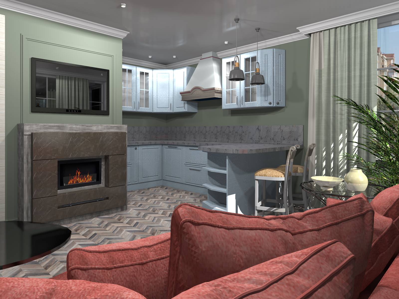 Кухня гостиная