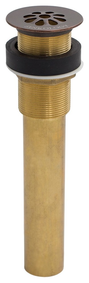 Sinkology Grid Drain Solid Brass without Overflow, Aged Copper