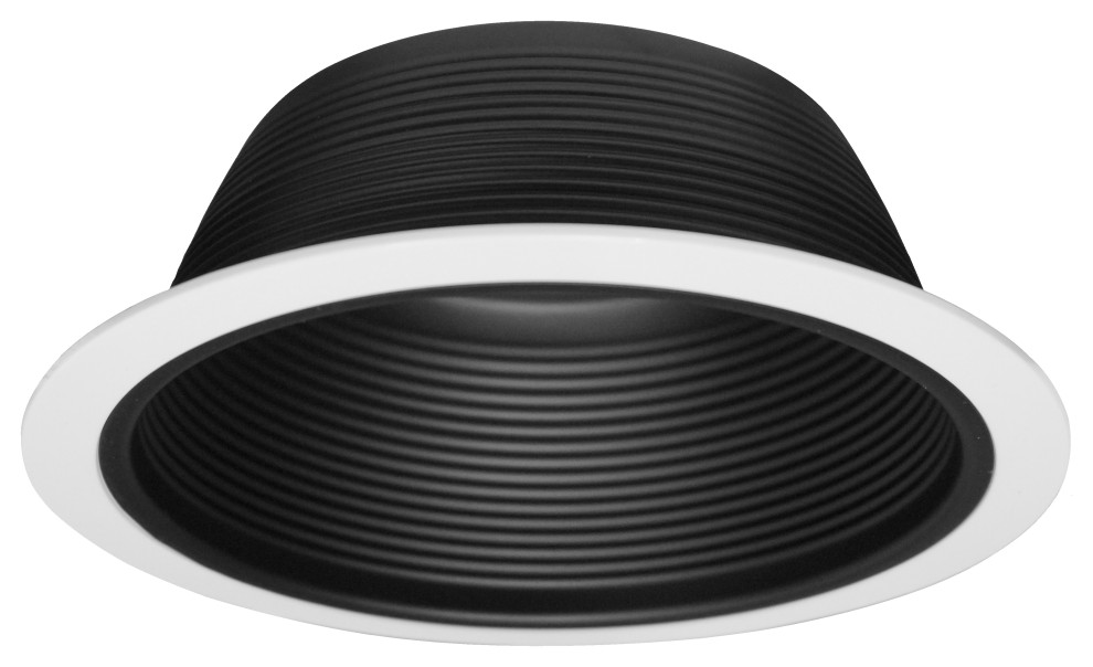 17504 6 in. Black Recessed Baffle Trim w 1/2 in. White Trim Ring