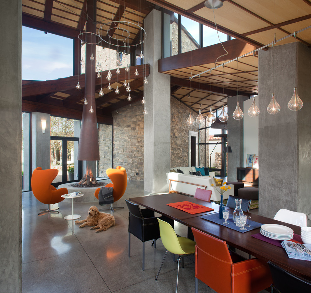 Inspiration for a contemporary open plan dining in San Diego.