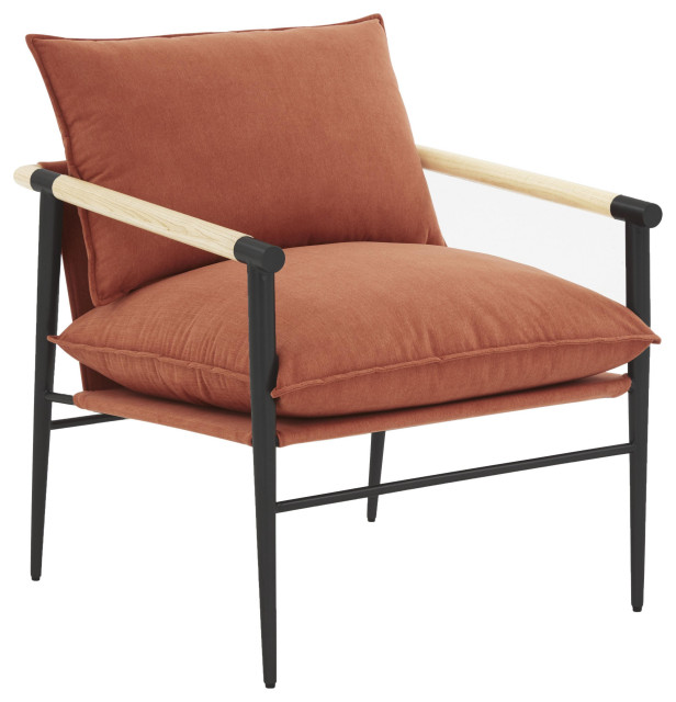 Cali Rust Accent Chair Midcentury Armchairs And Accent Chairs by