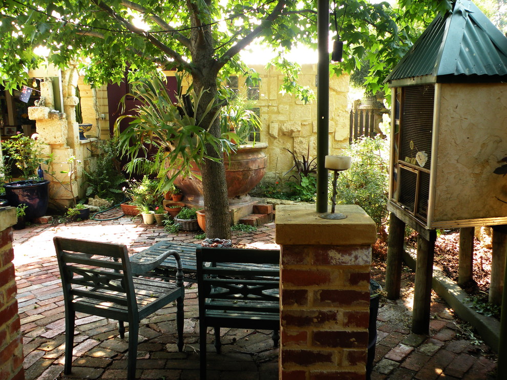 This is an example of an eclectic garden in Perth.
