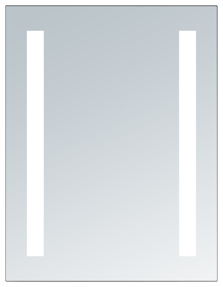 Electric LED Mirror with T5 Tube Vertical Lights Modern Bathroom