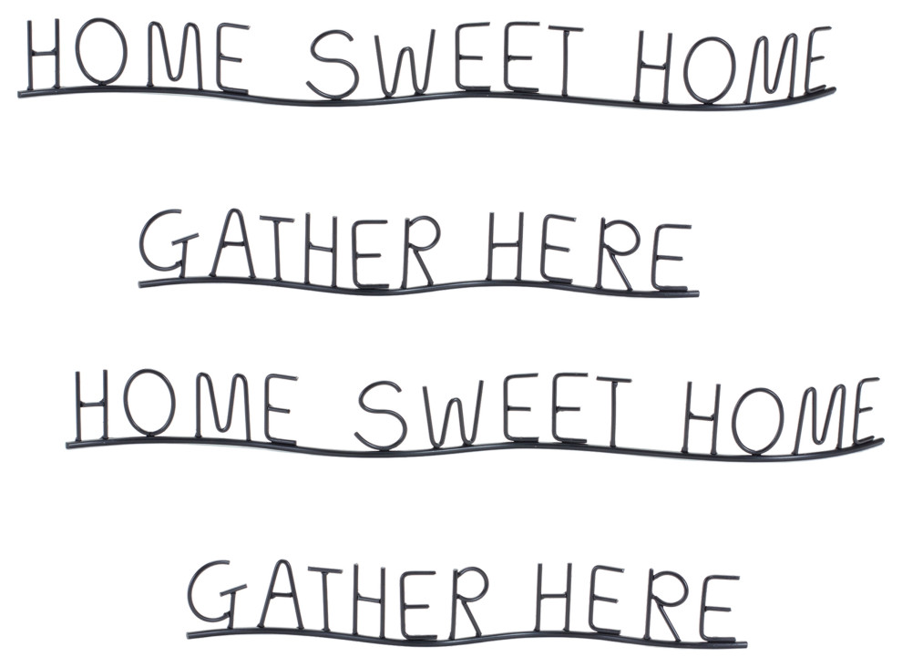 Metal Gather and Home Wall Decor, 4Piece Set Contemporary Metal